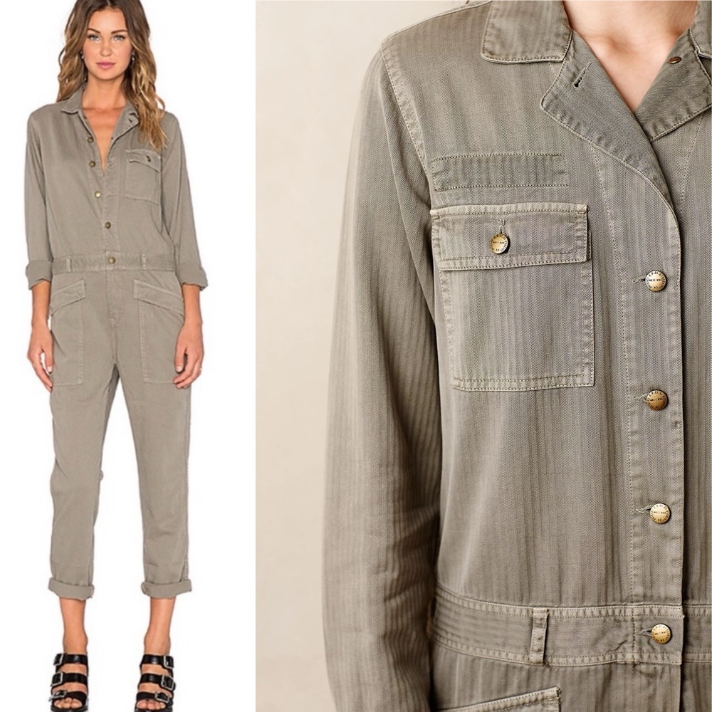 Current Elliot Womens Rosie Coveralls 0 Army Green Utility Jumpsuit‎ Functional
